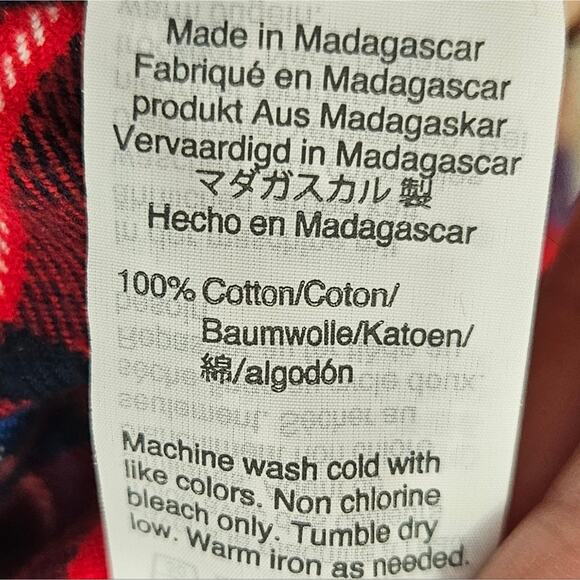 Men's Long sleeved red plaid shirt  Half zip size XL - Picture 6 of 6